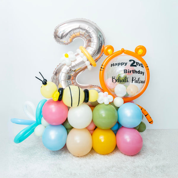 2nd Birthday Balloon Arrangement with Personalized Text - Any Age