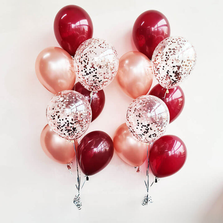 Burgundy Confetti Balloons