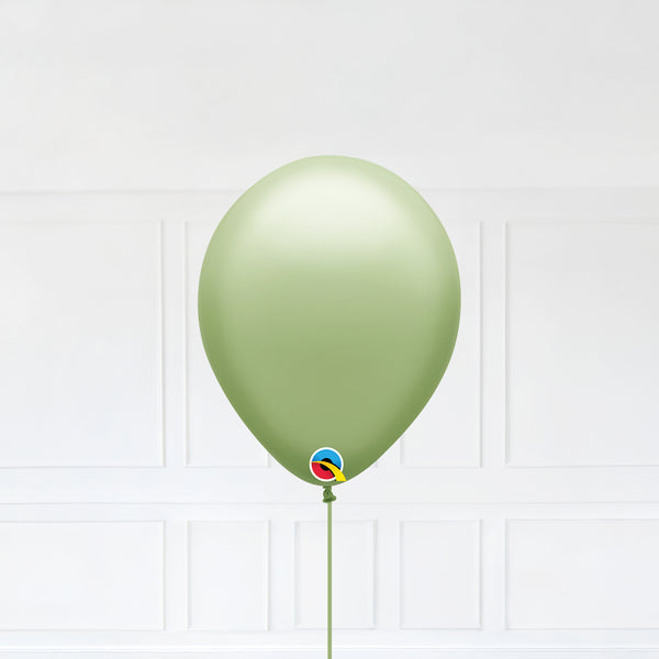 Cactus color Latex balloon inflated with helium and a matching with 1.5 meter ribbon