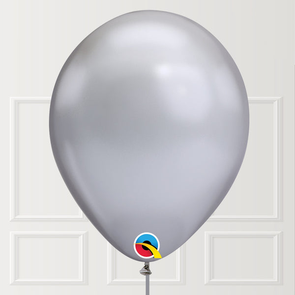 chrome silver latex balloons