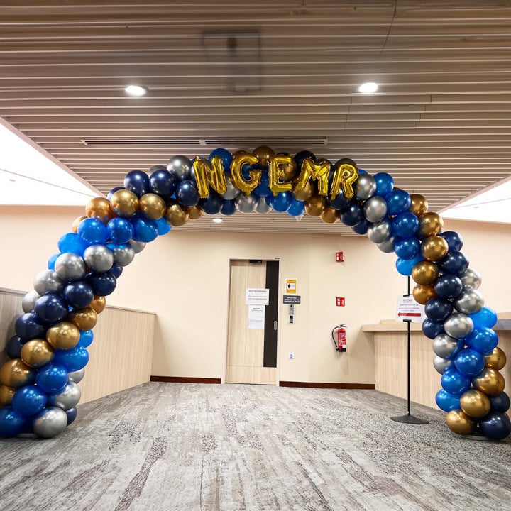 chrome balloon arch decoration