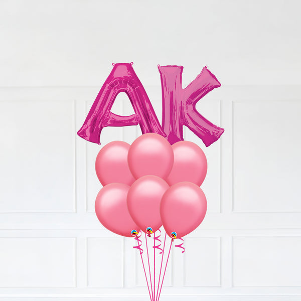 Customizable Letters AK Balloon Bouquet Pink Micro Foil Balloon with Latex Balloons