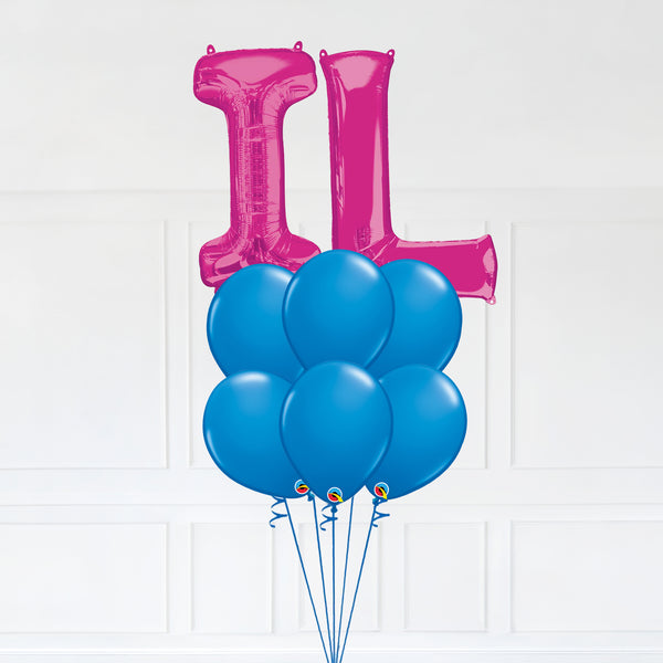 Customizable Letters IL Balloon Bouquet Pink Micro Foil Balloon with Latex Balloons