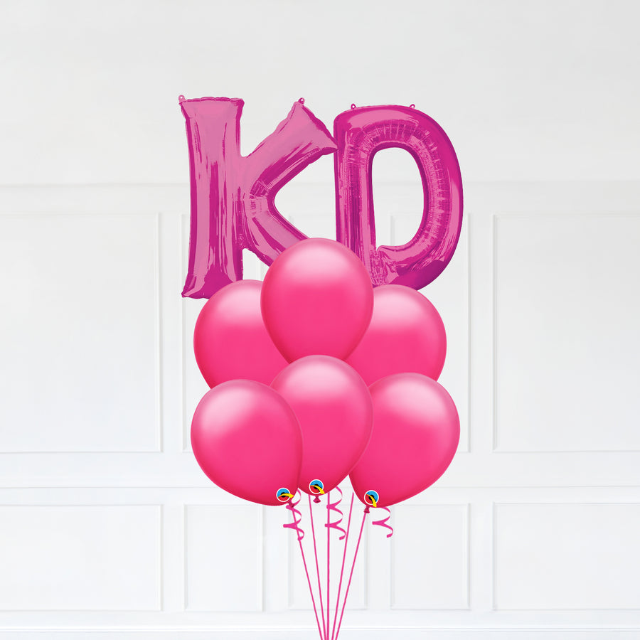Customizable Letters KD Balloon Bouquet Pink Micro Foil Balloon with Latex Balloons
