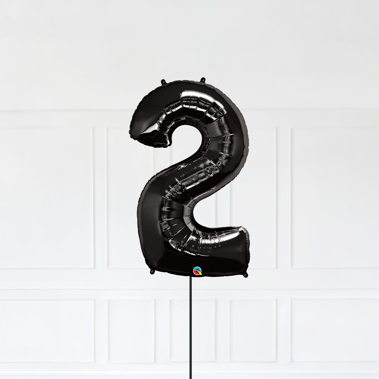 Number 2 Balloon Inflated With Helium | Black Color Number Two ...