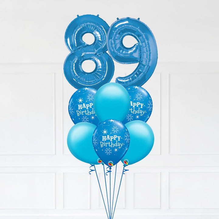 Color Number 89 Customizable Number 89 Balloon Bouquet Blue Micro Foil Balloon with La ...