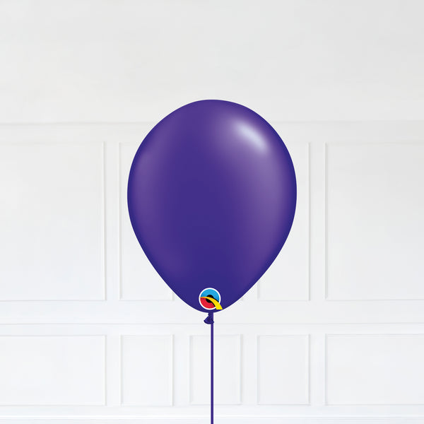 Radiant Pearl Quartz Purple color Latex balloon inflated with helium and a matching with 1.5 meter ribbon