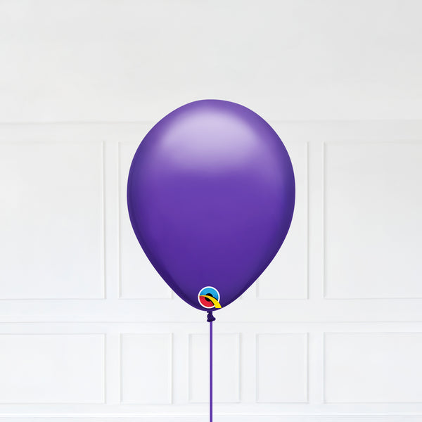 Purple Violet color Latex balloon inflated with helium and a matching with 1.5 meter ribbon