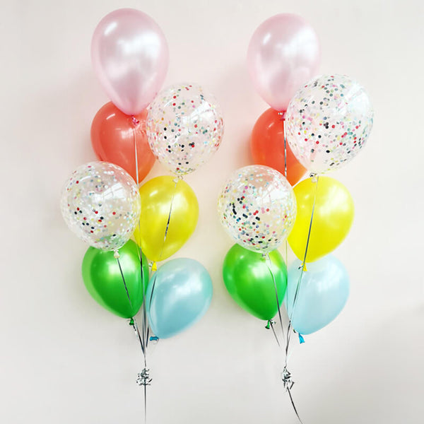 Rainbow Theme Confetti Balloon Bouquet