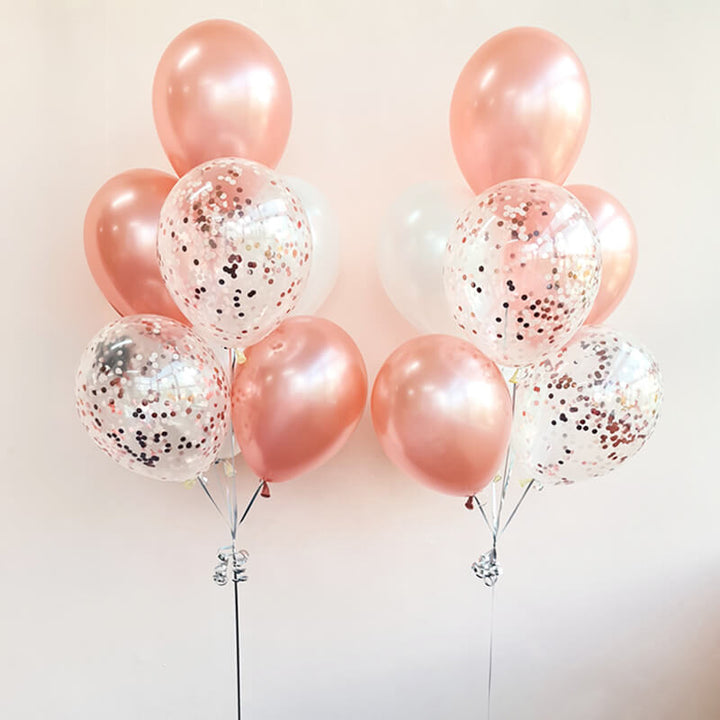 rose gold confetti balloons