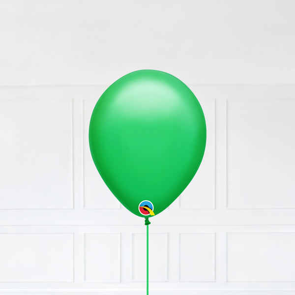 Spring Green color Latex balloon inflated with helium and a matching with 1.5 meter ribbon