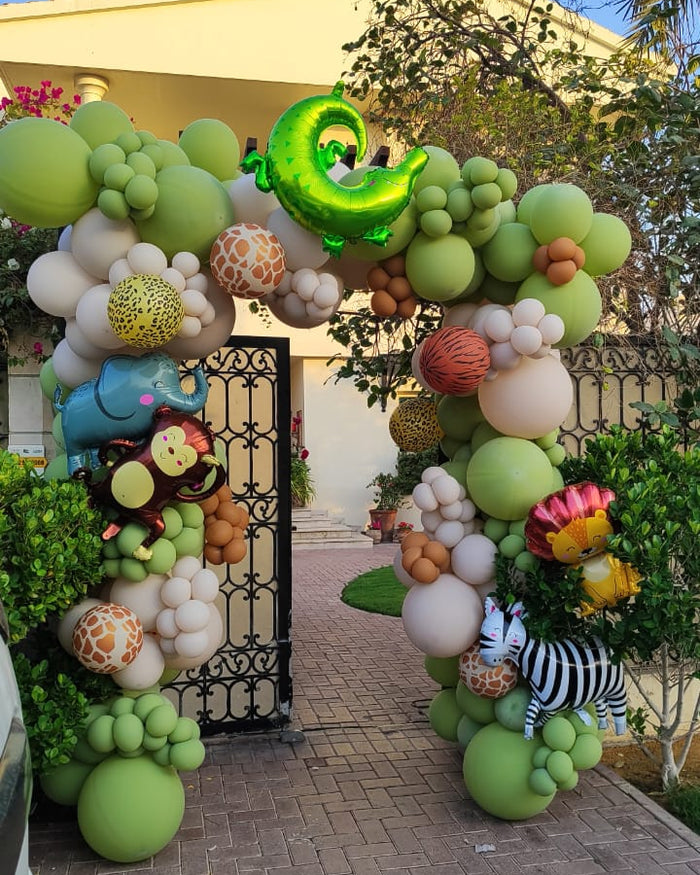 Animal Theme Organic Balloon Arch Decoration | Forest Themed
