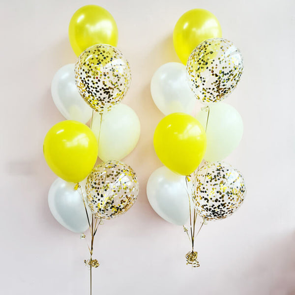 Yellow Confetti Helium Balloon Bouquet