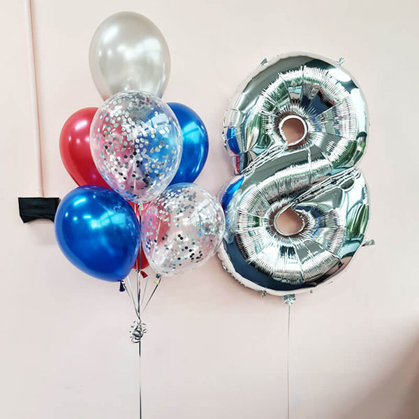 Customizable 8th Number Birthday Balloons - Any Age Available