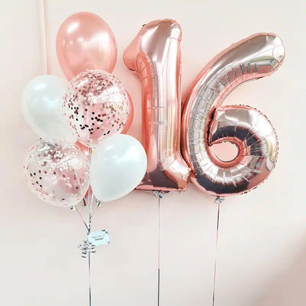 Customizable 16th Number Birthday Balloons - Any Age Available