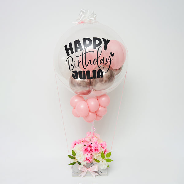 Personalized Message Happy Birthday Balloons with Floral Design