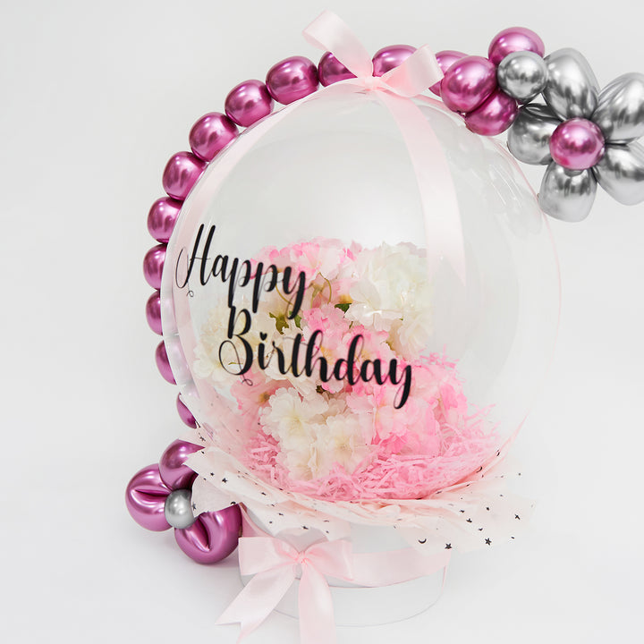 custom message balloons with flower